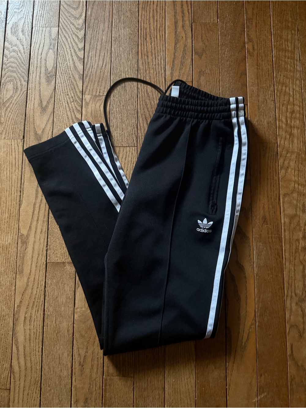 adidas Black Track Joggers with White 3-Stripes